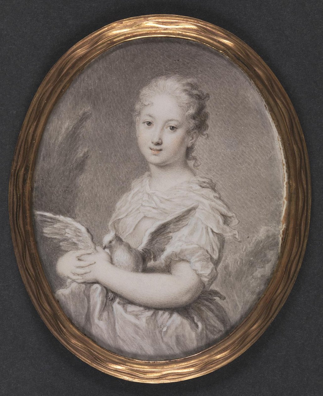 iffet. Güvercinli genç bir kız by Rosalba Carriera