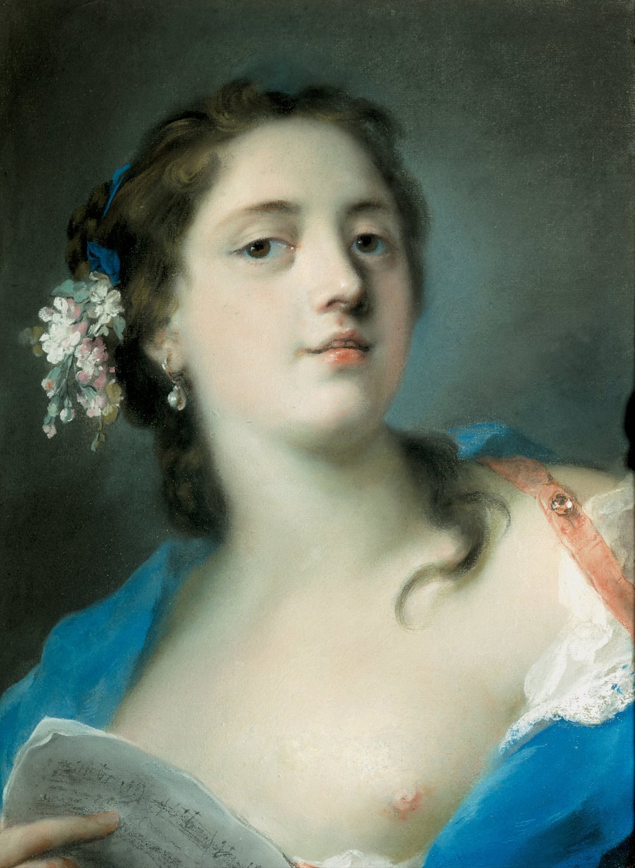 Müzikal Puanıyla Şarkıcı Faustina Bordoni 1697-1781, c. 1725 by Rosalba Giovanna Carriera
