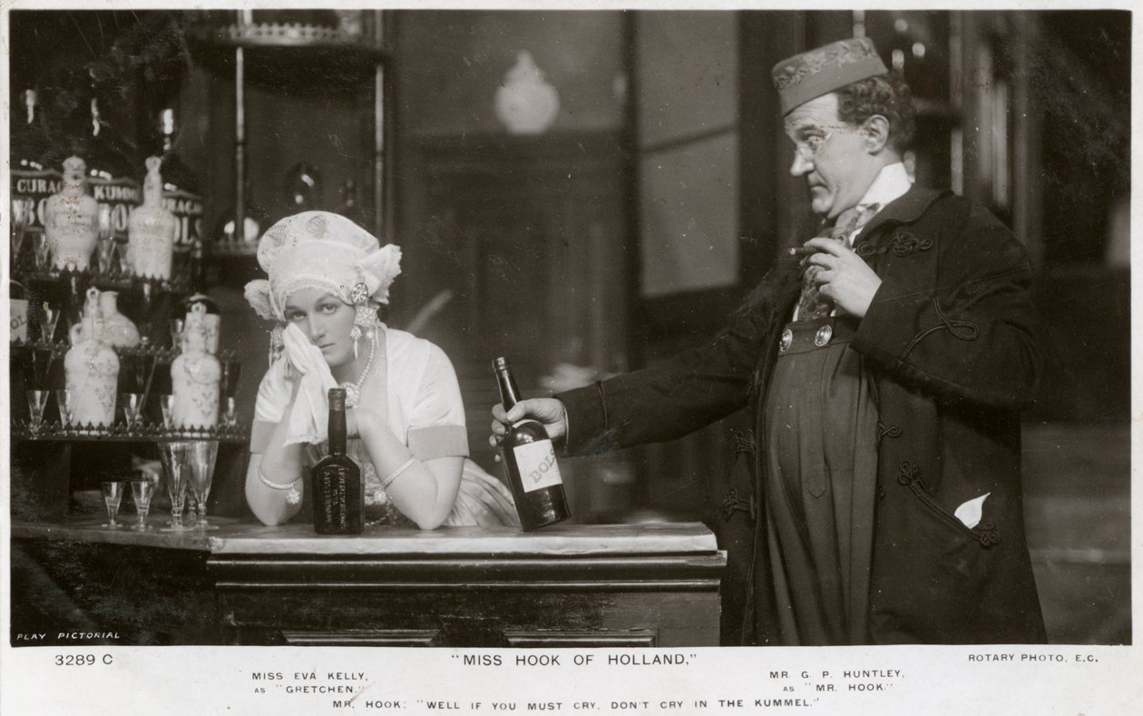 Eva Kelly ve GP Huntley, İngiliz oyuncular, c1907. by Rotary Photo