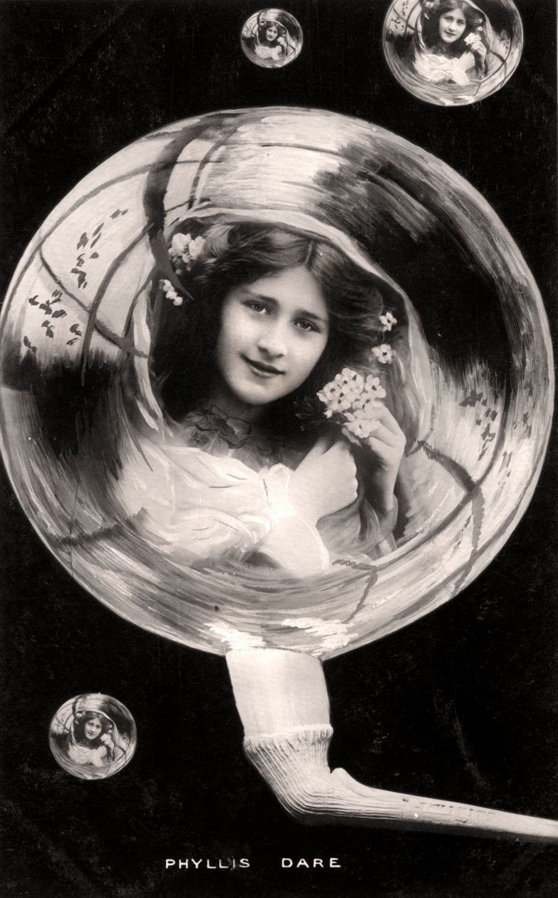 Phyllis Dare 1890-1975, İngiliz aktris, 1907. by Rotary Photo