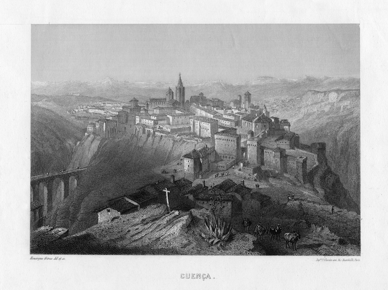 Cuenca, İspanya, 19. yüzyıl. by Rouargue Brothers