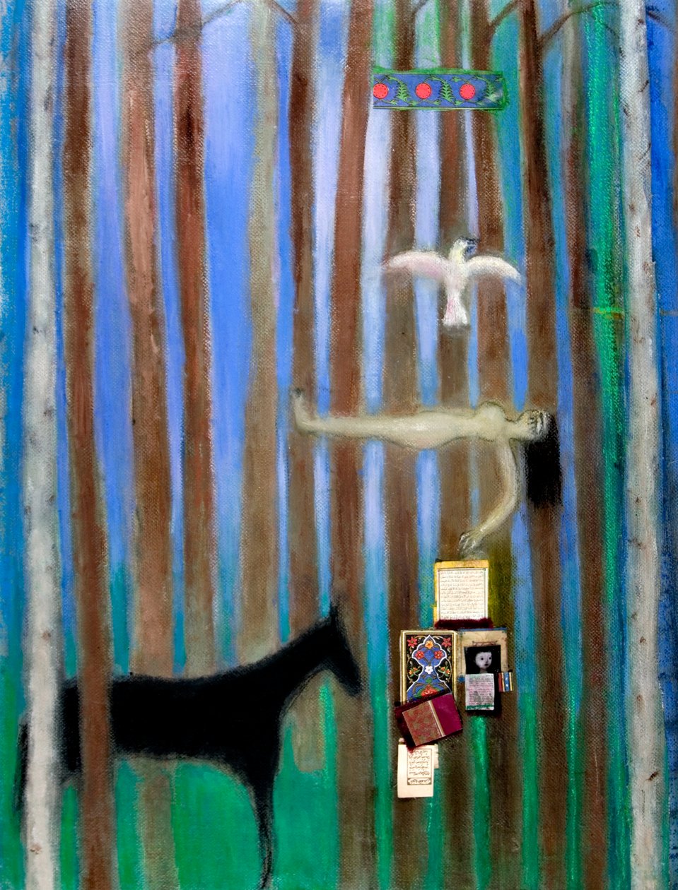 Rüya, 2011 (tuval üzerine yağlı boya ve kolaj) by Roya Salari