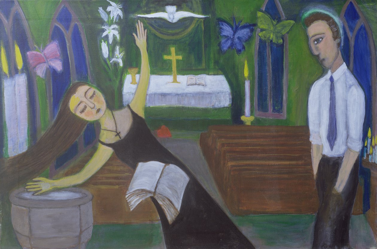 Dini Tecrübe, 2002 (tuval üzerine akrilik) by Roya Salari