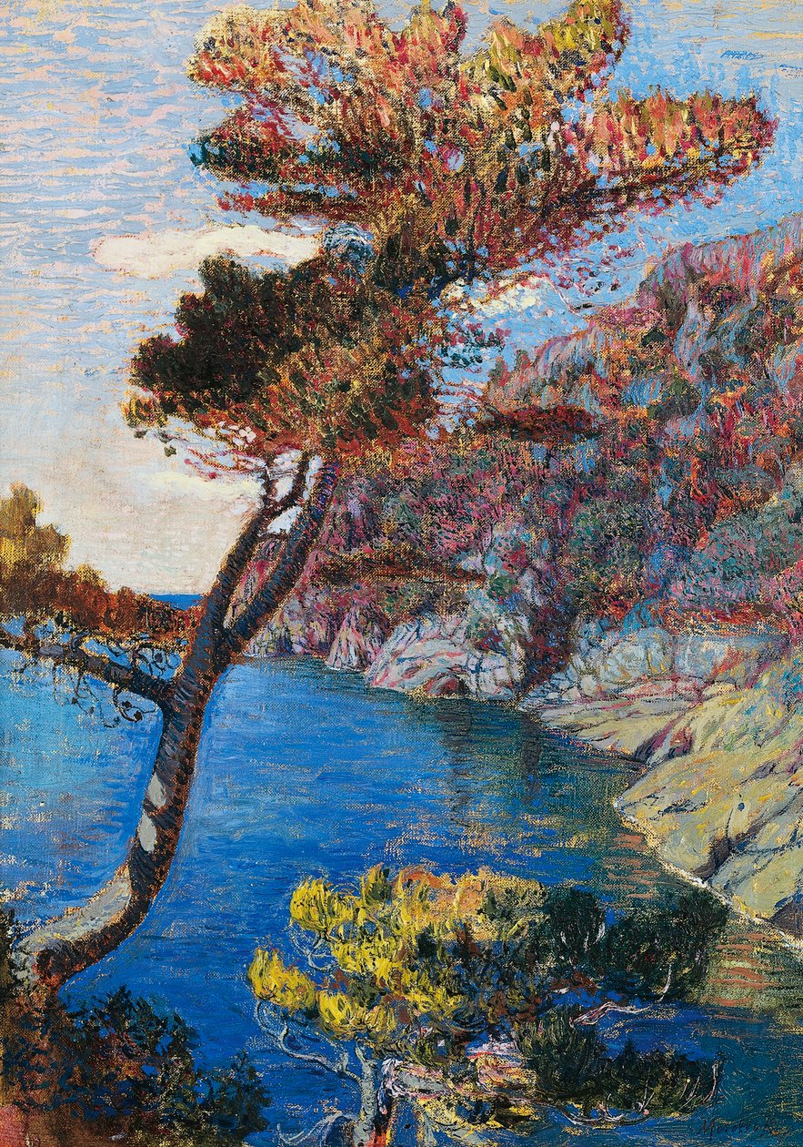 Portofino, Rubaldo Merello (1872-1922), tuval üzerine yağlı boya, 60x46 cm. İtalya, 20. yüzyıl. by Rubaldo Merello