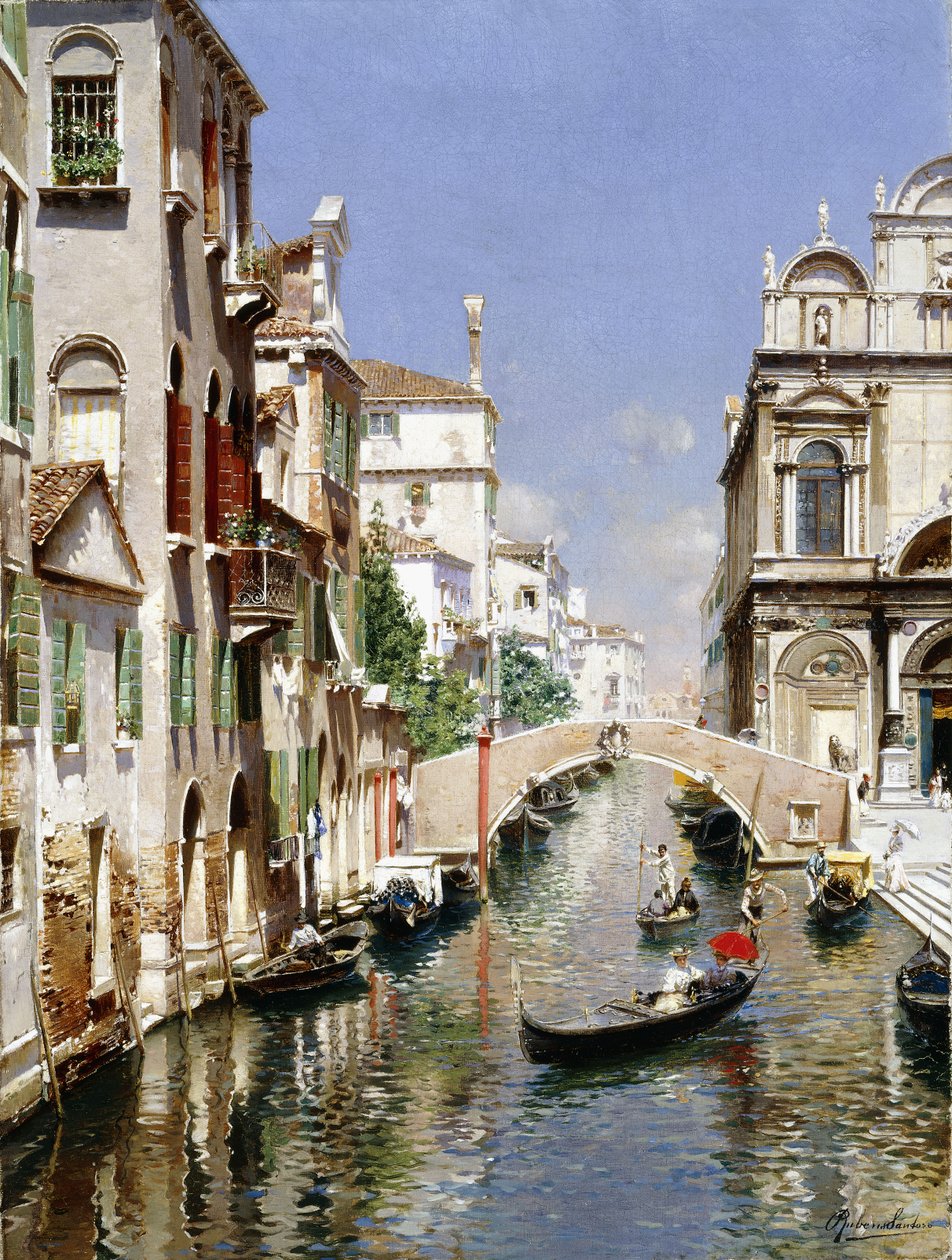 Scuola Grande di San Marco ve Campo San Giovanni e Paolo, Venedik ile bir Venedik Kanalı by Rubens Santoro
