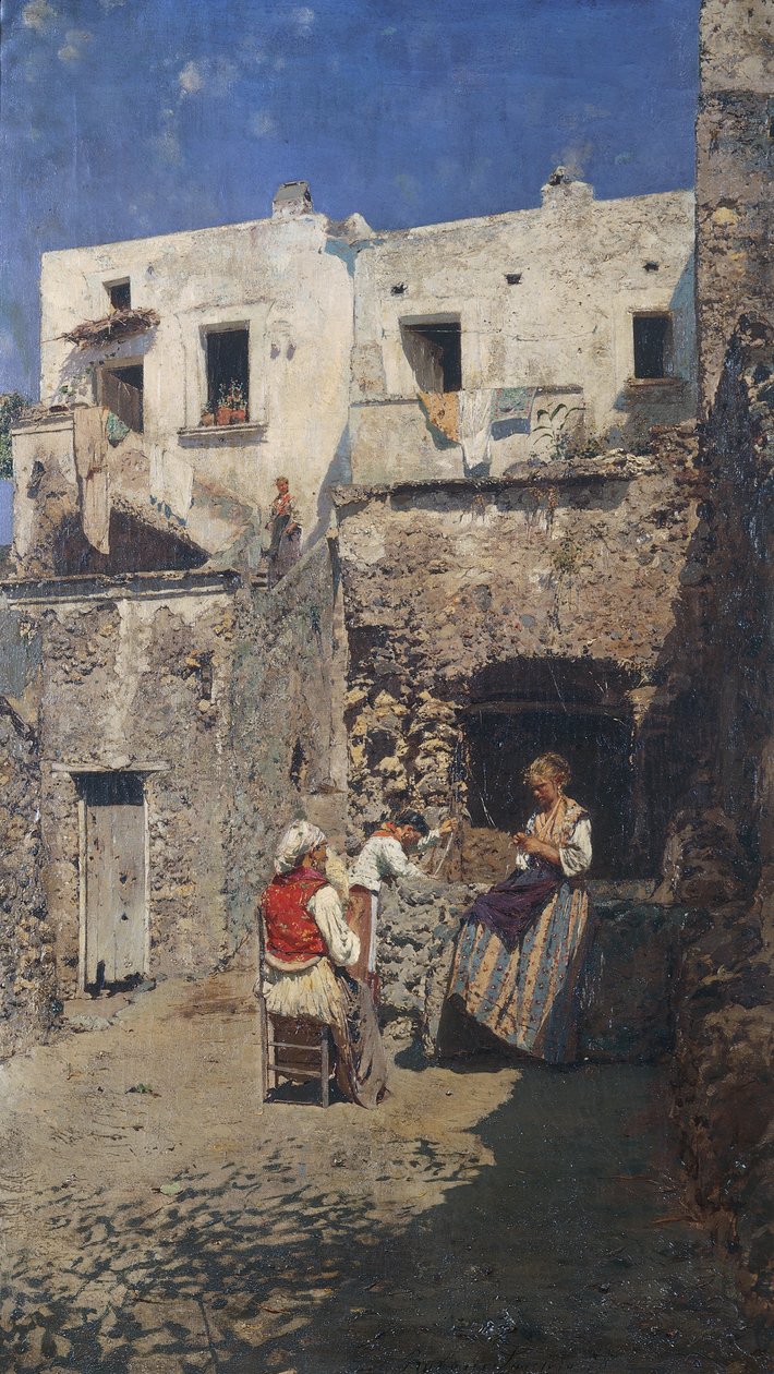 Güneş, Rubens Santoro (1859-1942), panel üzerine yağlı boya. İtalya, 20. yüzyıl. by Rubens Santoro