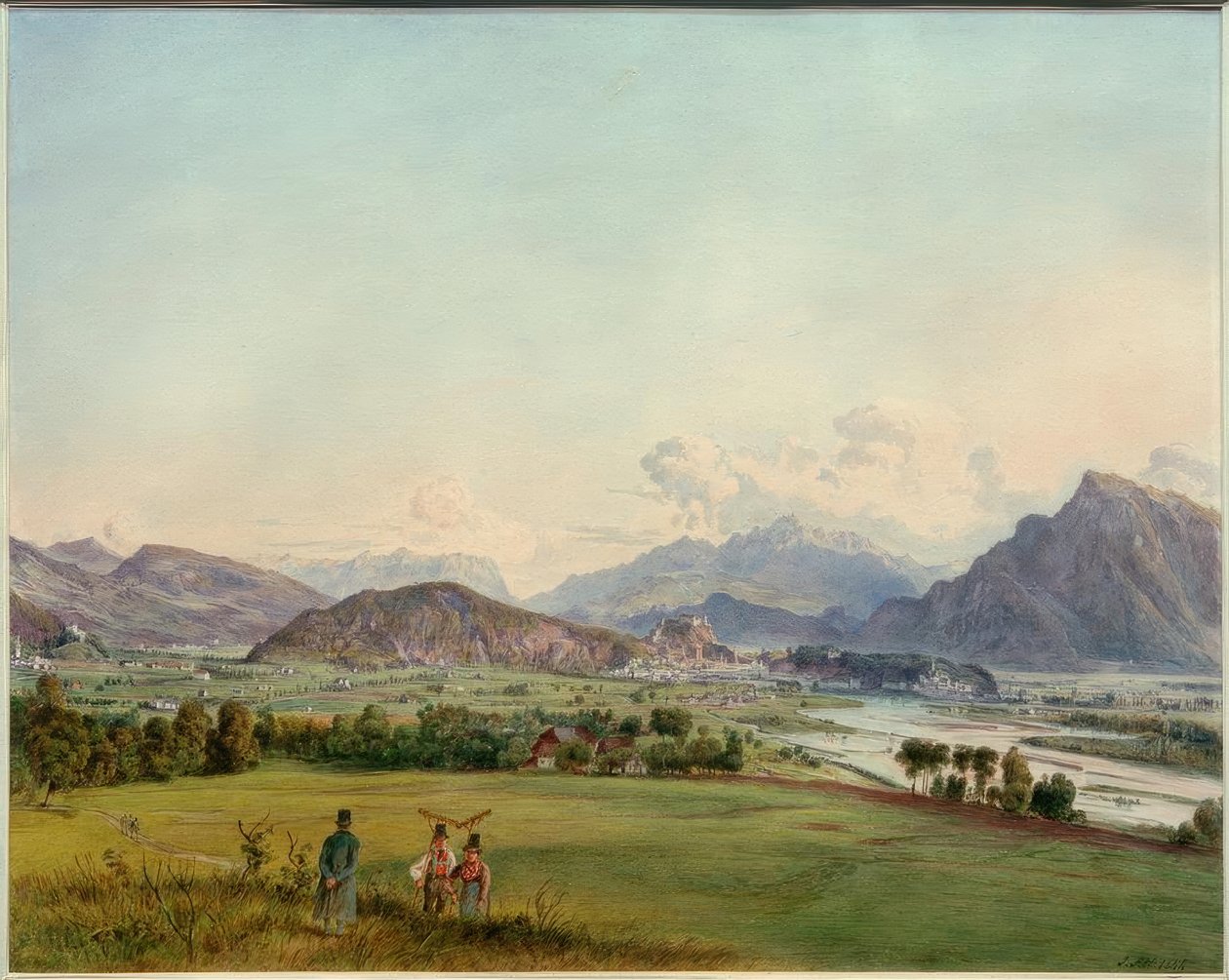 Salzburg manzarası by Rudolf von Alt
