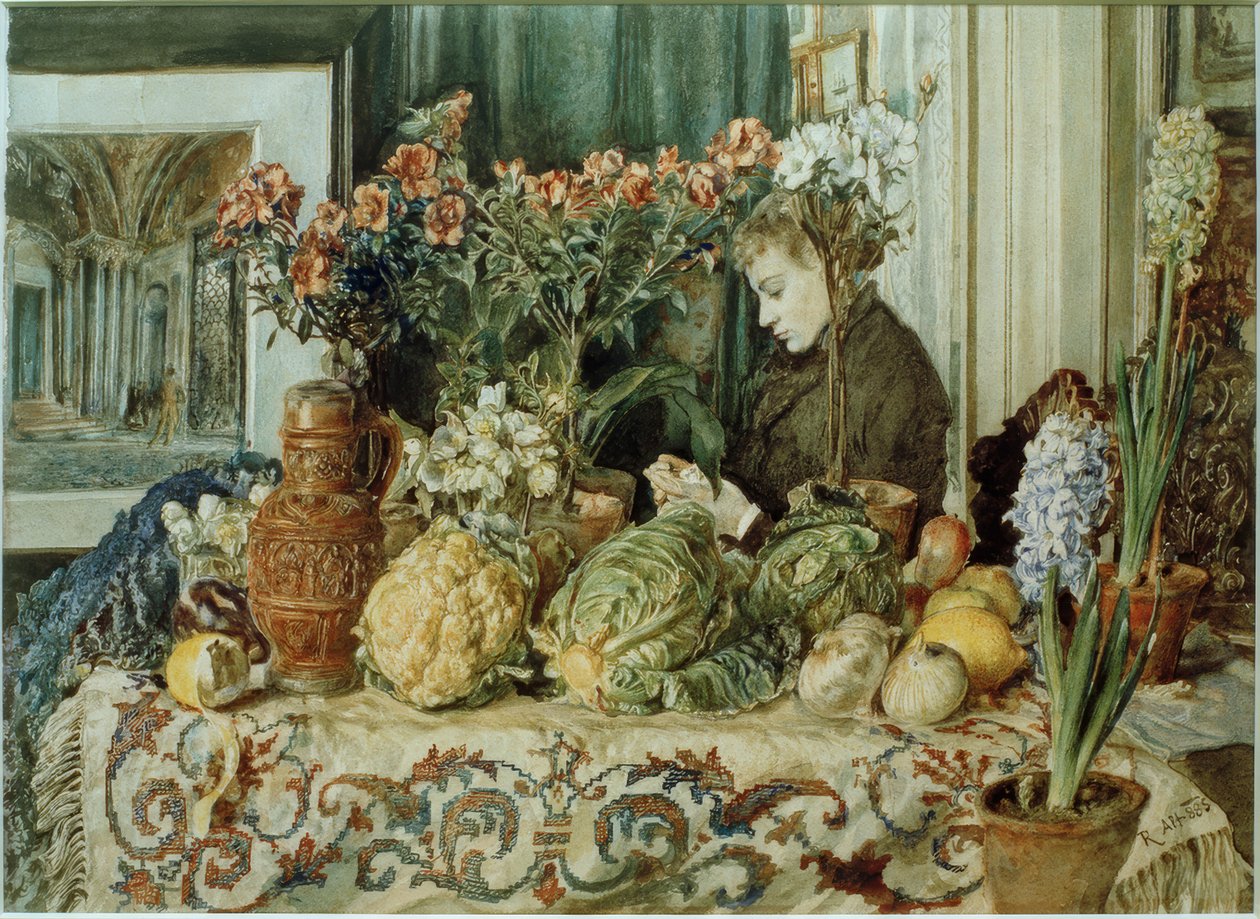 İç ve natürmort by Rudolf von Alt