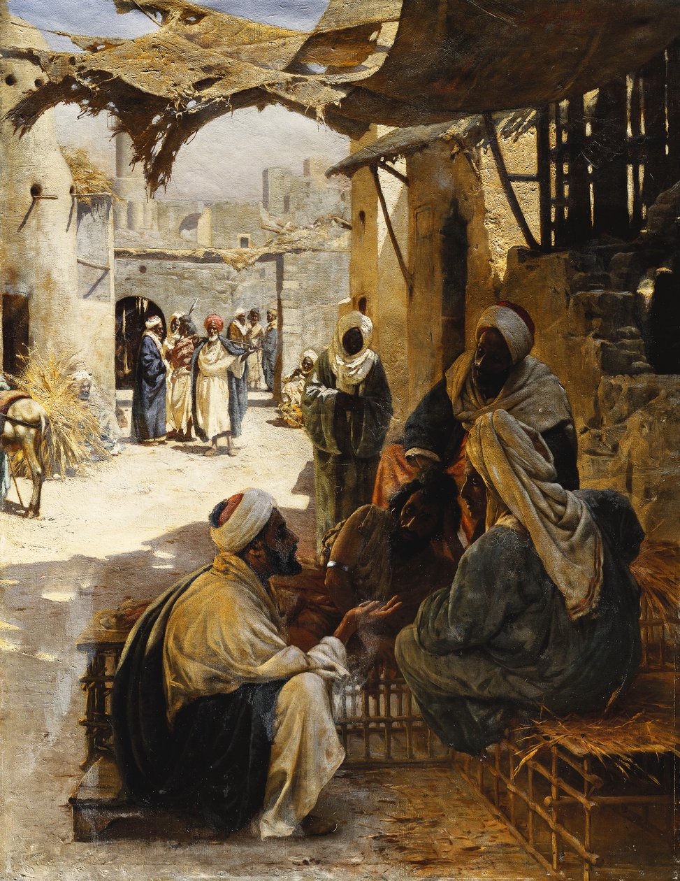 Bir Köy Sokağında Sohbet Eden Araplar, 1894 by Rudolf Der G. Swoboda