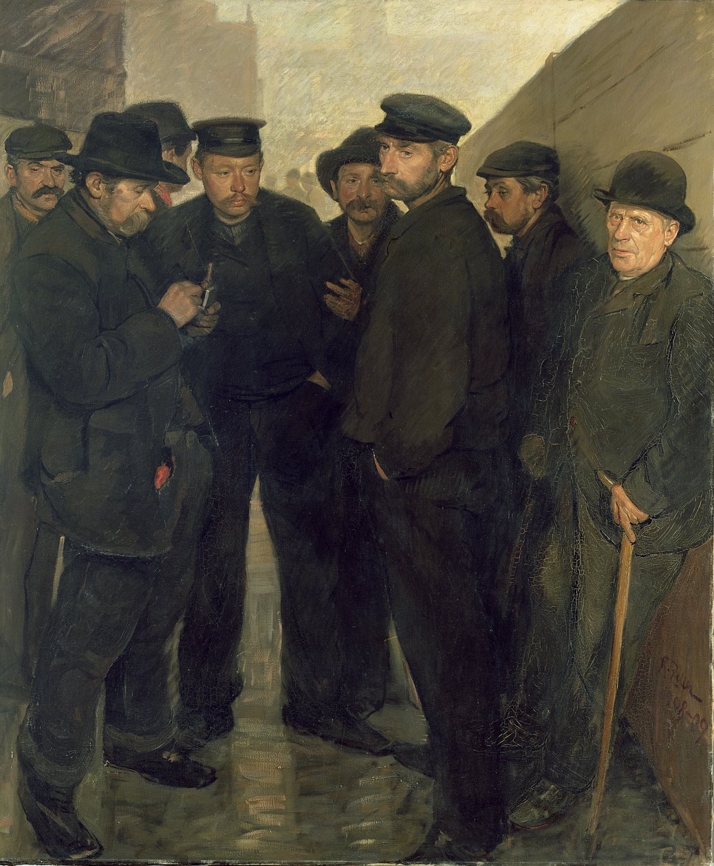 İşsizler, c.1908-9 (tuval üzerine yağlı boya) by Rudolf Jacob Zoller