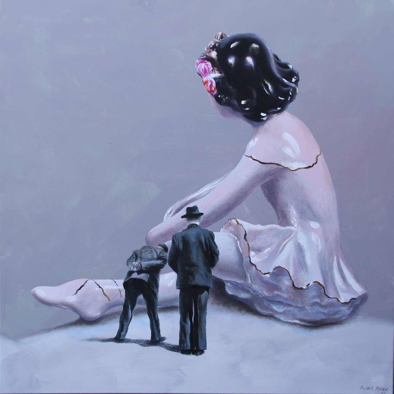 Tricky, 2022 (tuval üzerine yağlıboya) by Rudolf Kosow