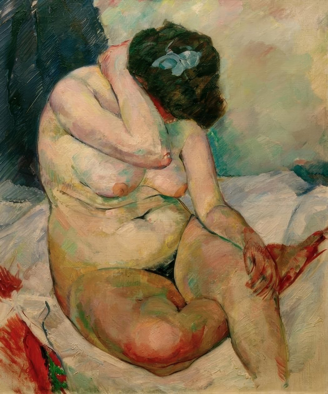 Oturan kadın çıplak, Paris by Rudolf Levy