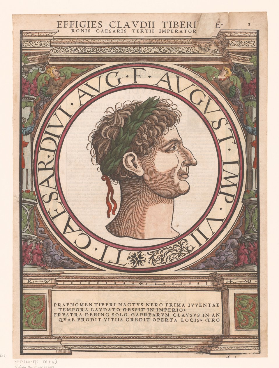 Mimari bir çerçevede Claudius Tiberius'un portresi by Rudolf Wyssenbach