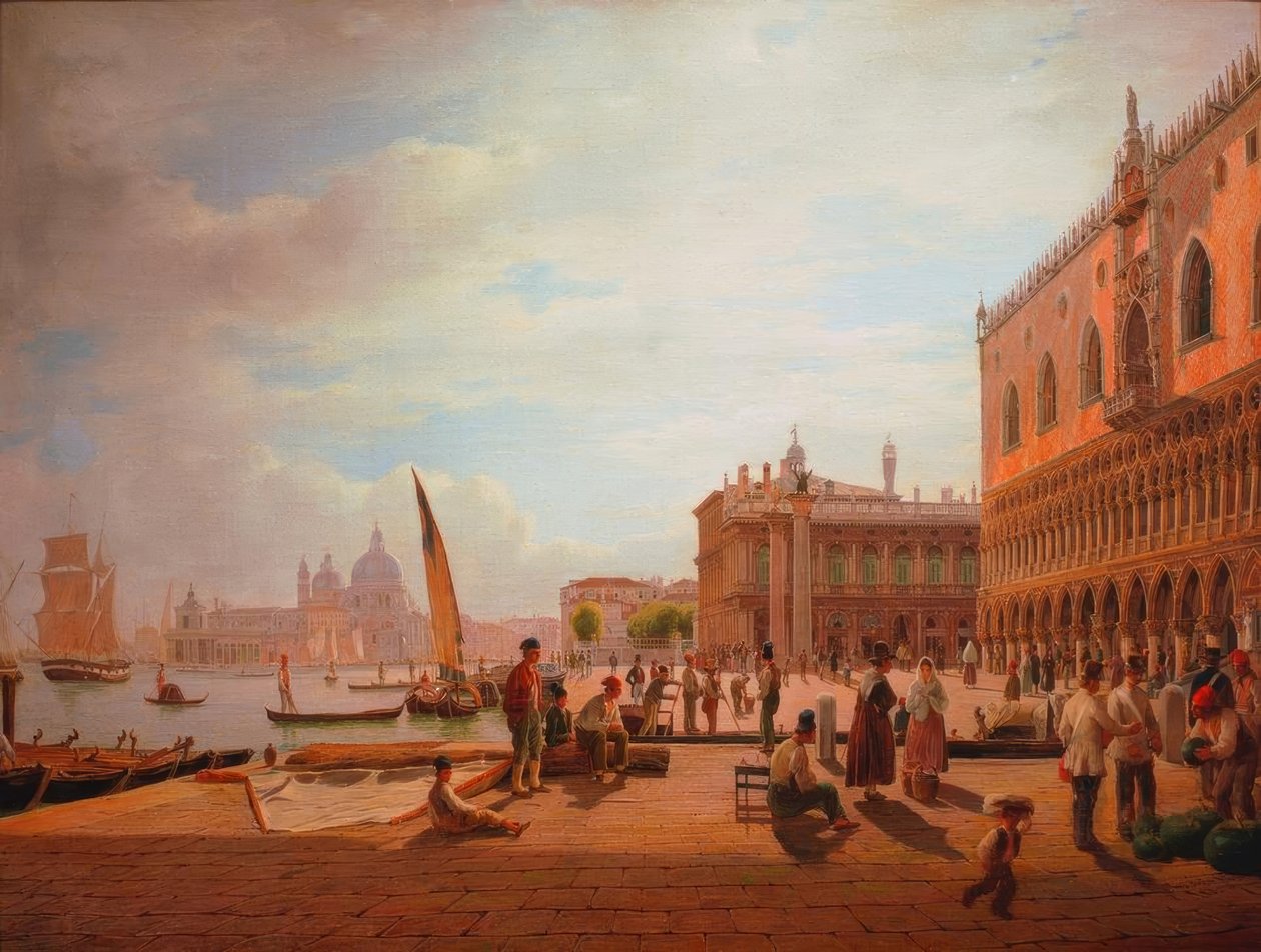 Doge Sarayı ve San ile Venedik Piazzetta