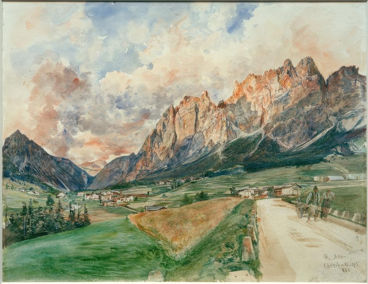 Cortina dAmpezzo ile Pomagagnon duvarları by Rudolf von Alt