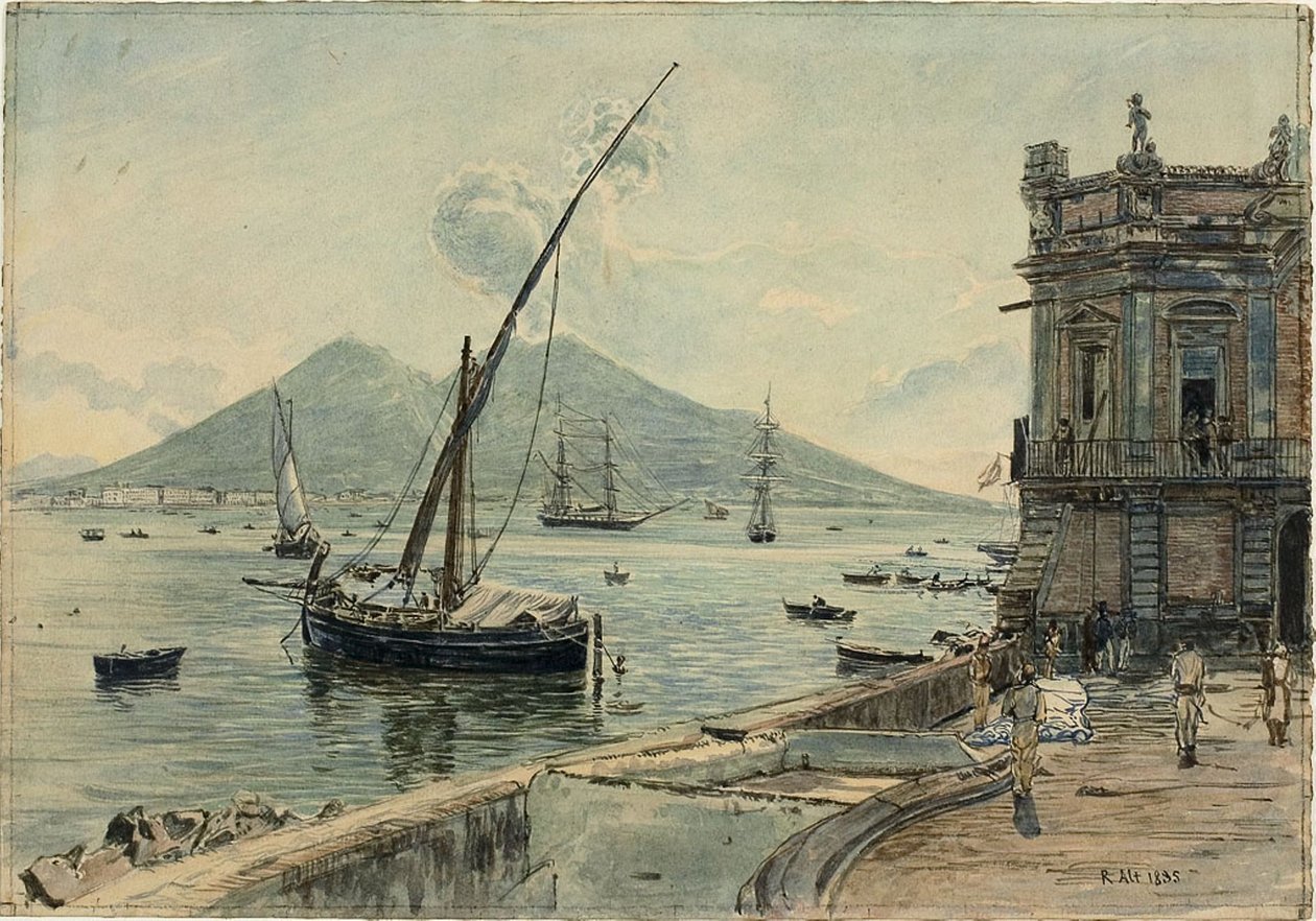 Vezüv Dağı ile Napoli by Rudolf von Alt