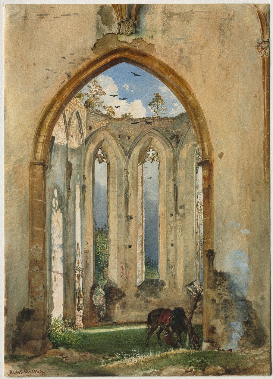 Bir Kilisenin Yıkımı by Rudolf von Alt