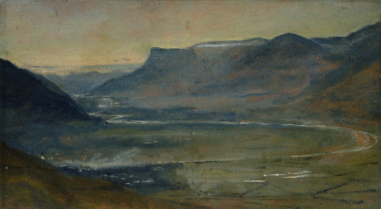 Mendel üzerinde Etschtal manzarası (karton üzerine yağlıboya) by Rudolph Friedrich Wasmann