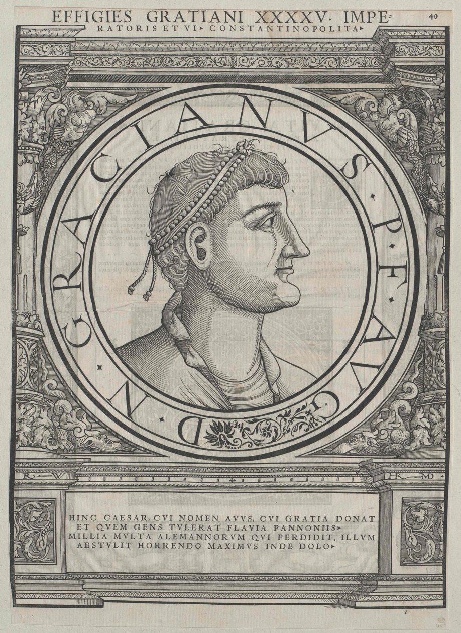Roma imparatoru Gratianus (baskı) by Rudolph Wyssenbach