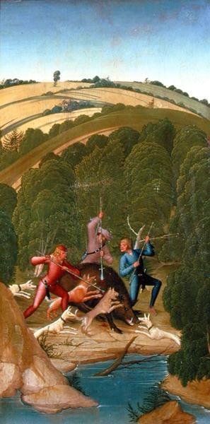 St. Leopold Efsanesi'nden bir sahne by Rueland the Younger Frueauf