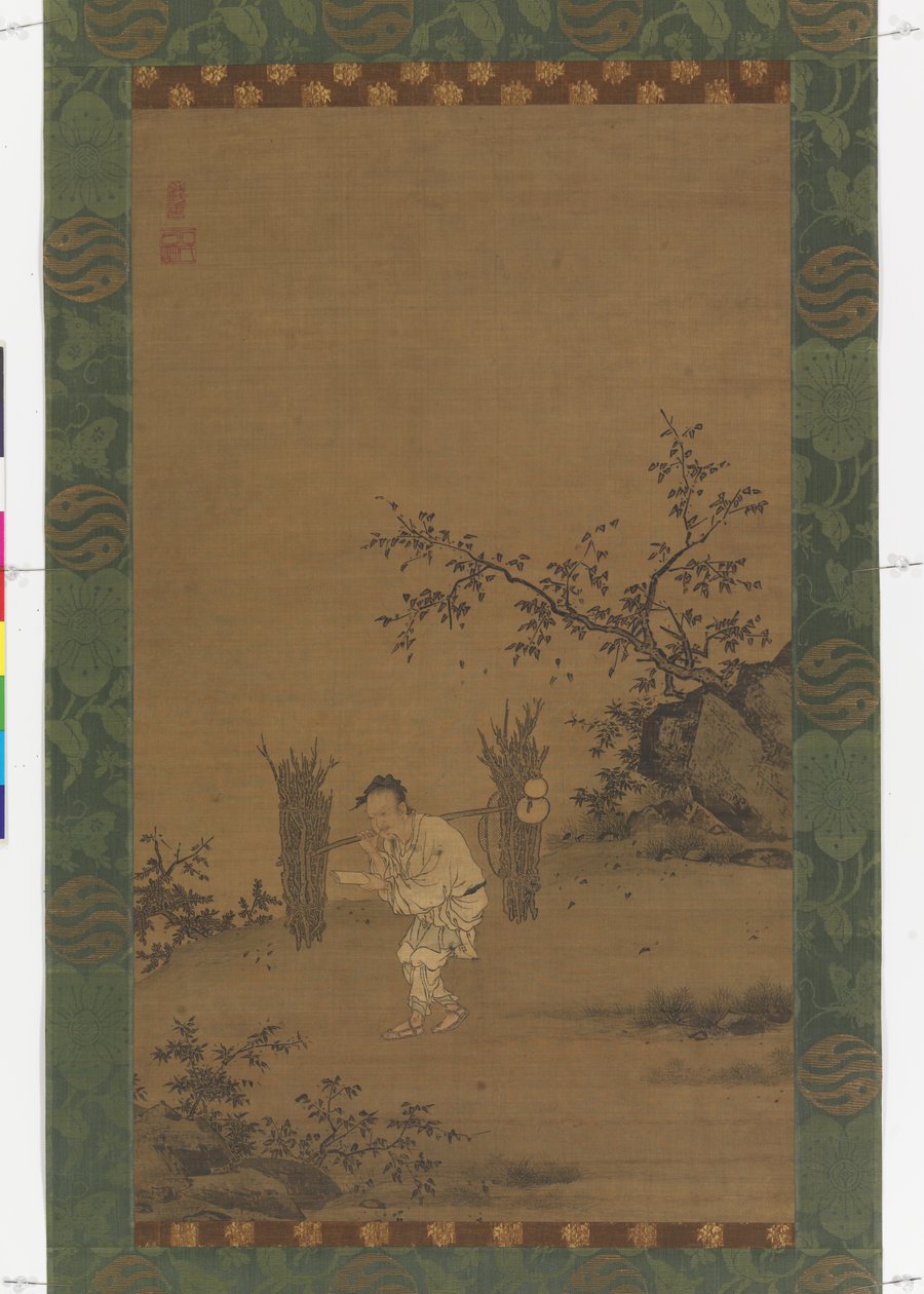 Zhu Maichen, c.1450 (ipek üzerine mürekkep ve renkli) by Rui Shi