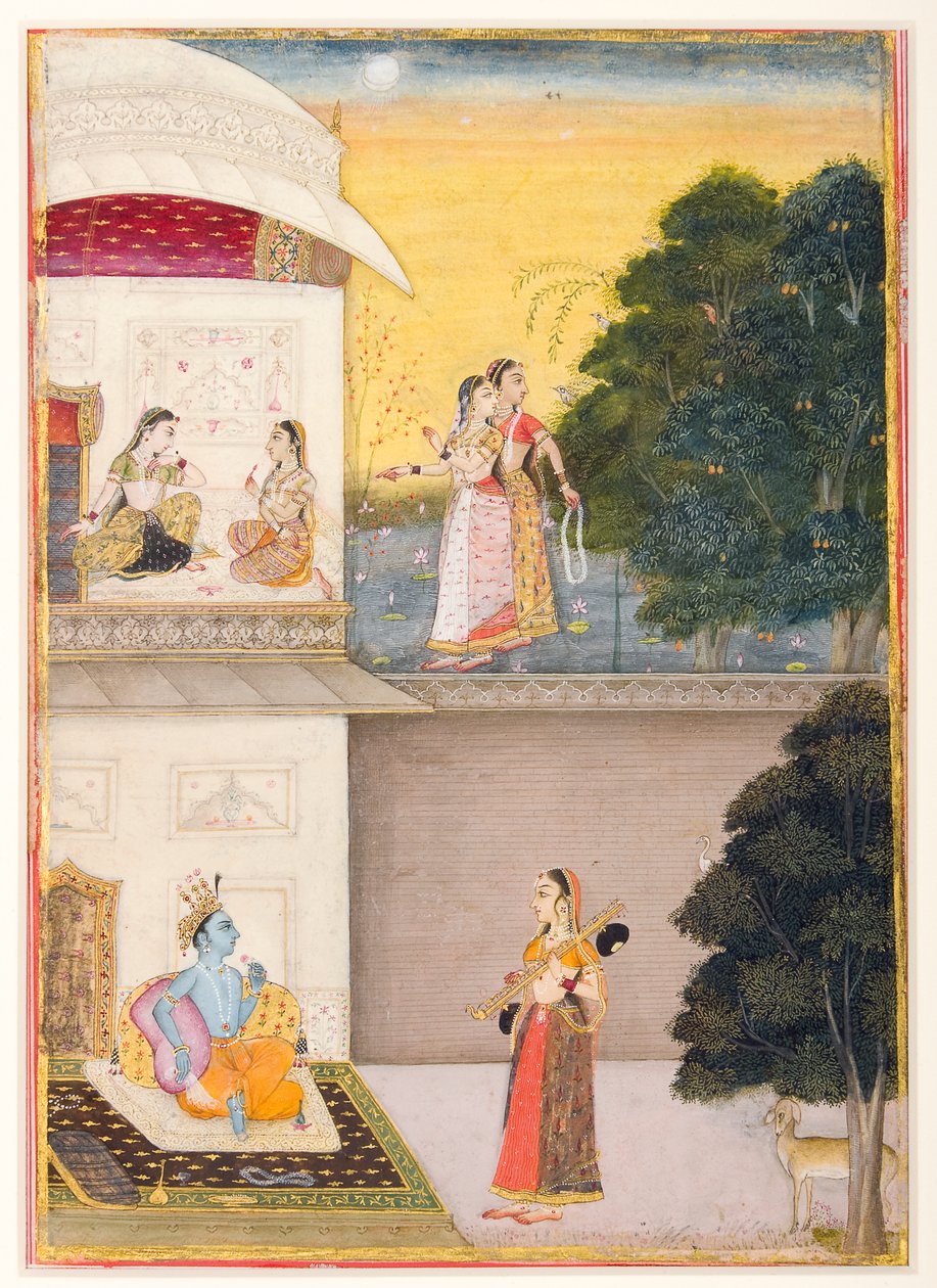 Radha, şarabı ile Krishna