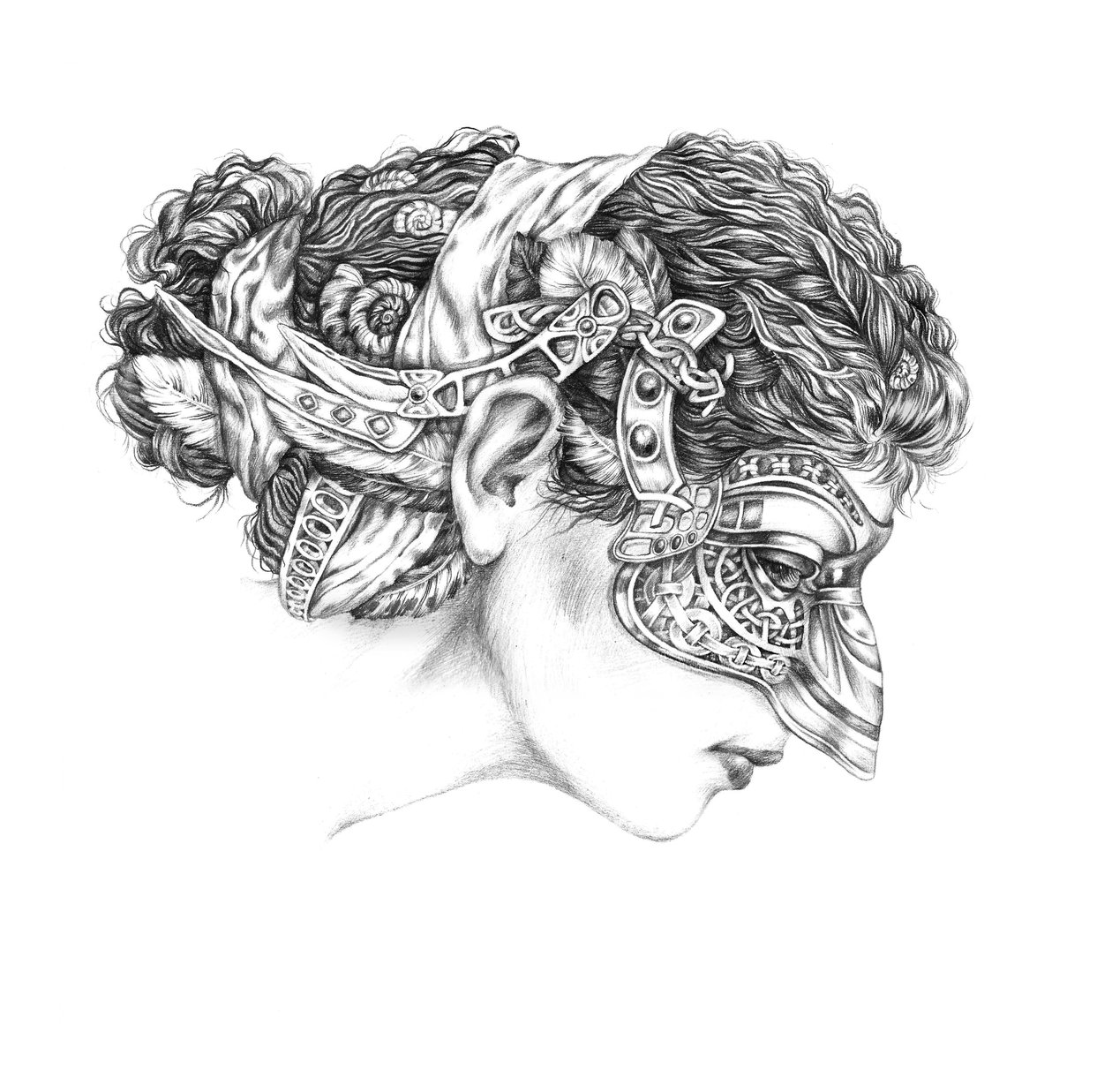 Venedik karnavalı, Kolombiya, 2012, kağıt üzerine kalem by Runa Anastasiya Rudaya