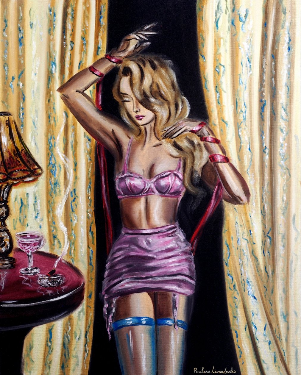 Bound in Silk, 2025 (tuval üzerine yağlıboya) by Ruslana Levandovska