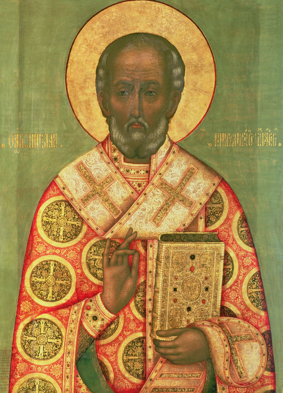 St. Nicholas, Moskova Okulu (panelde tempera) by Russian School