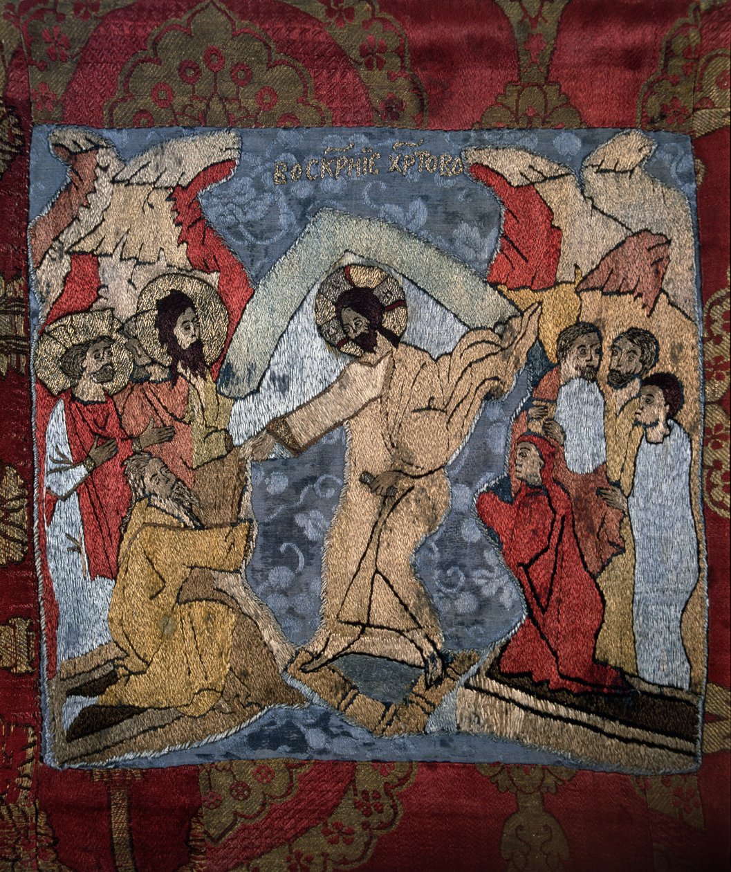 Cehenneme İniş Bir kefen detayı, 15. yüzyıl by Russian Master