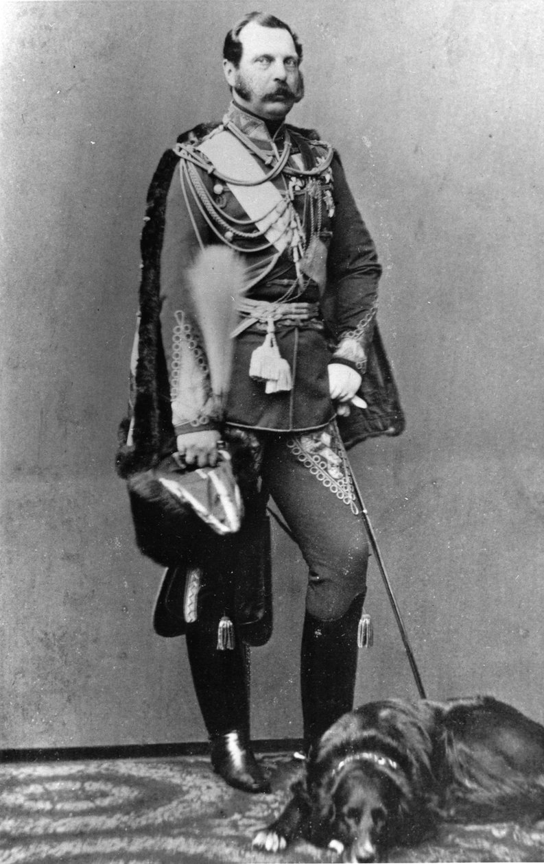 Rusya İmparatoru II. Aleksandr'ın Portresi (İkinci İskender, Alexandre Nikolayevitch Romanov, II. Aleksandr Nikolayeviç) (1818-1881). by Russian Photographer