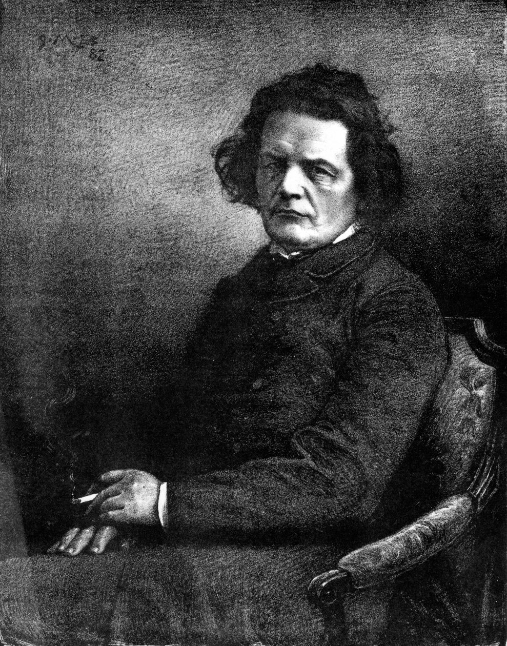 Anton Rubinstein, 19. Yüzyıl (çizim) by Russian School