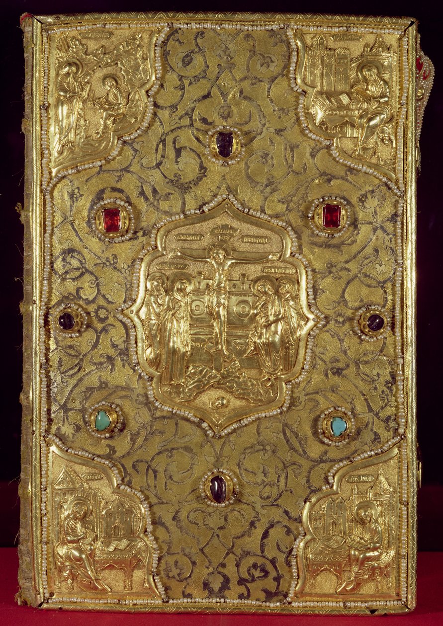 Evanjelik kutsal emanet, Moskova Okulu (altın, gümüş, değerli taşlar ve niello) by Russian School