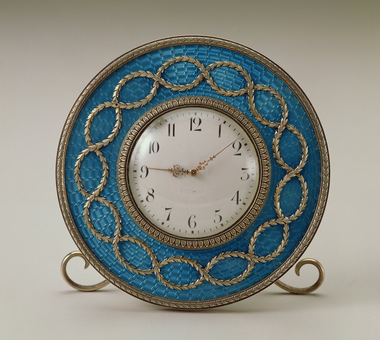 Faberge saat, c.1890 (gümüş yaldızlı ve mineli) by Russian School