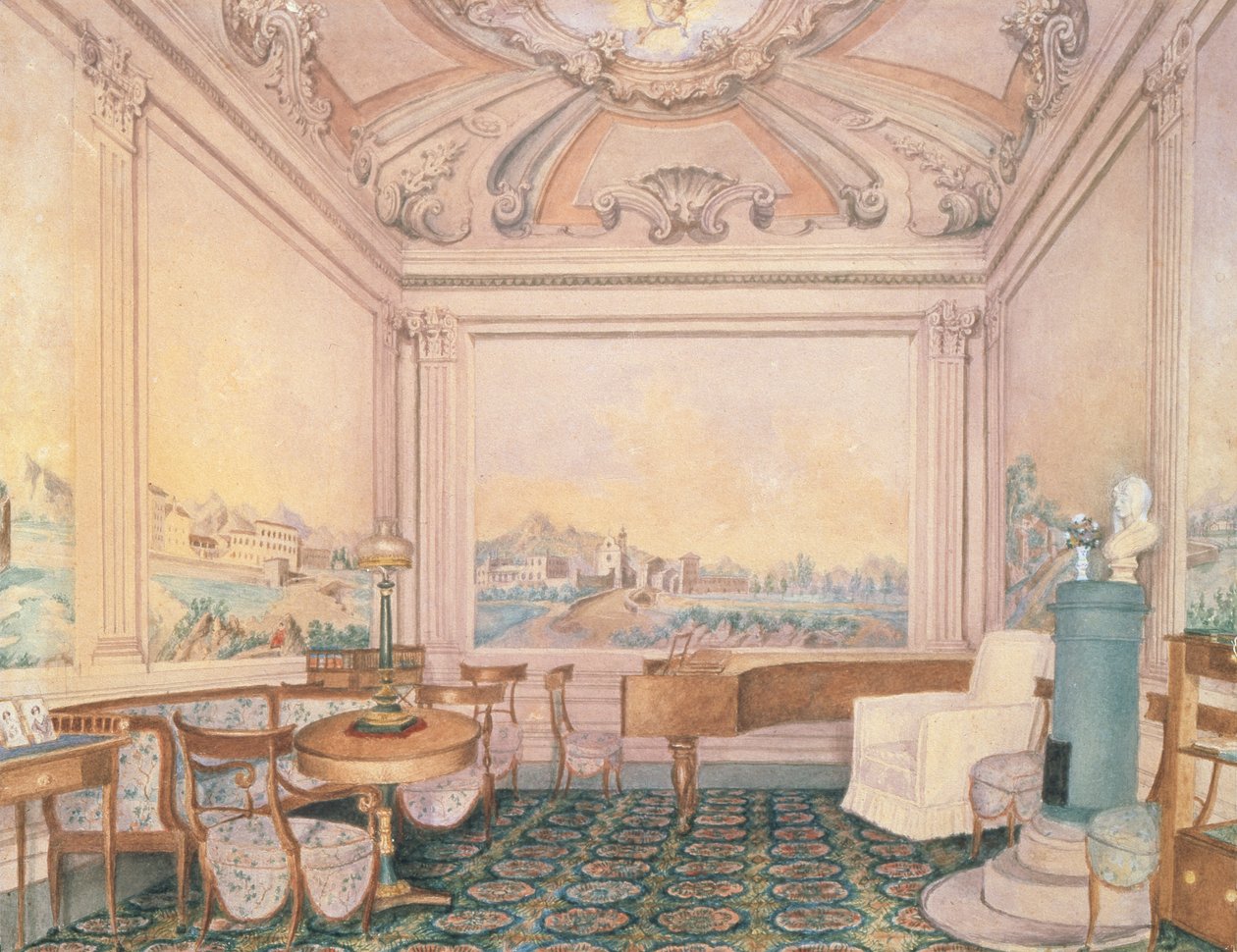 Bir malikanede kabul odasının içi, 1840-50