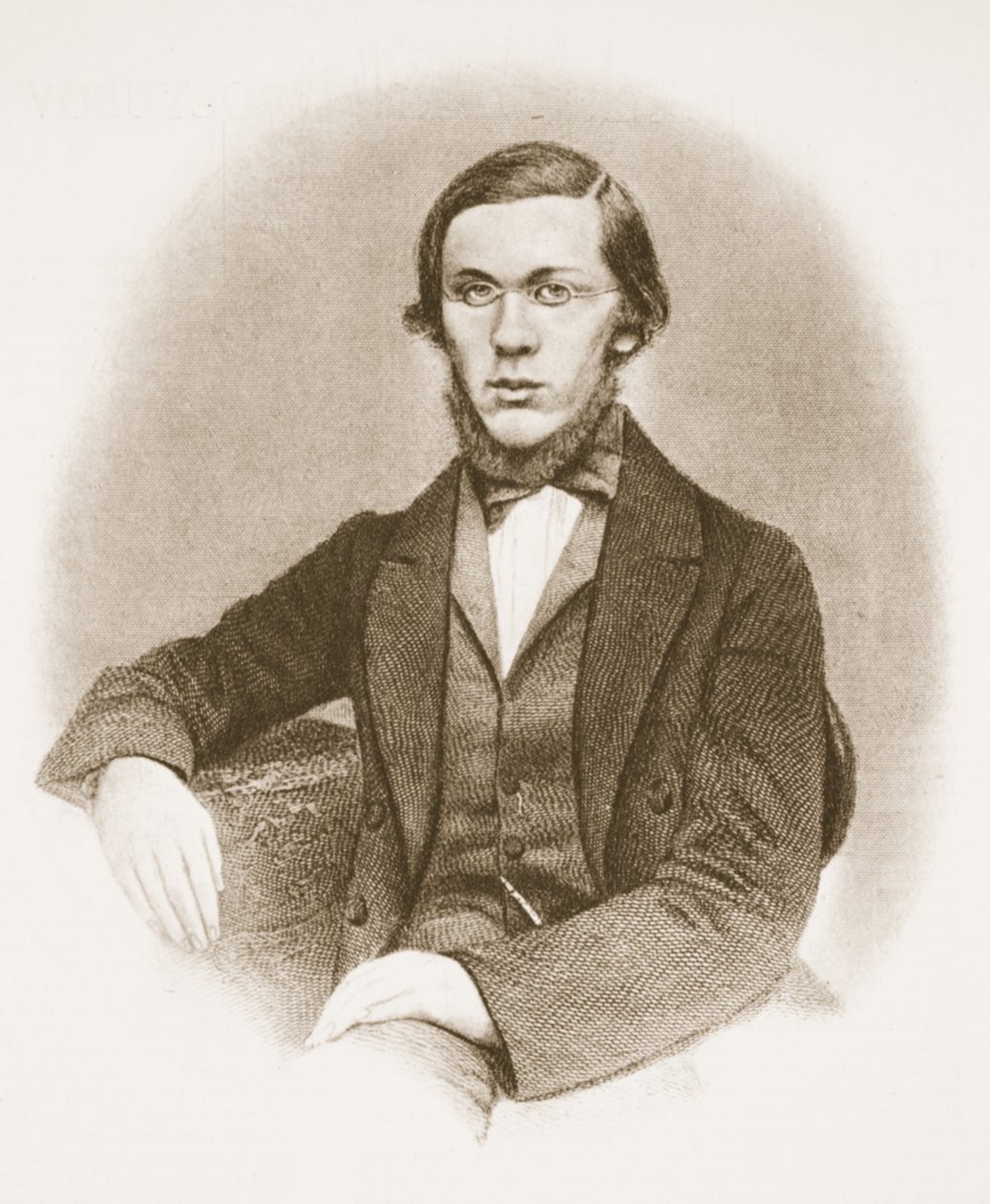 Nikolai Dobrolyubov (sepya fotoğrafı) by Russian School