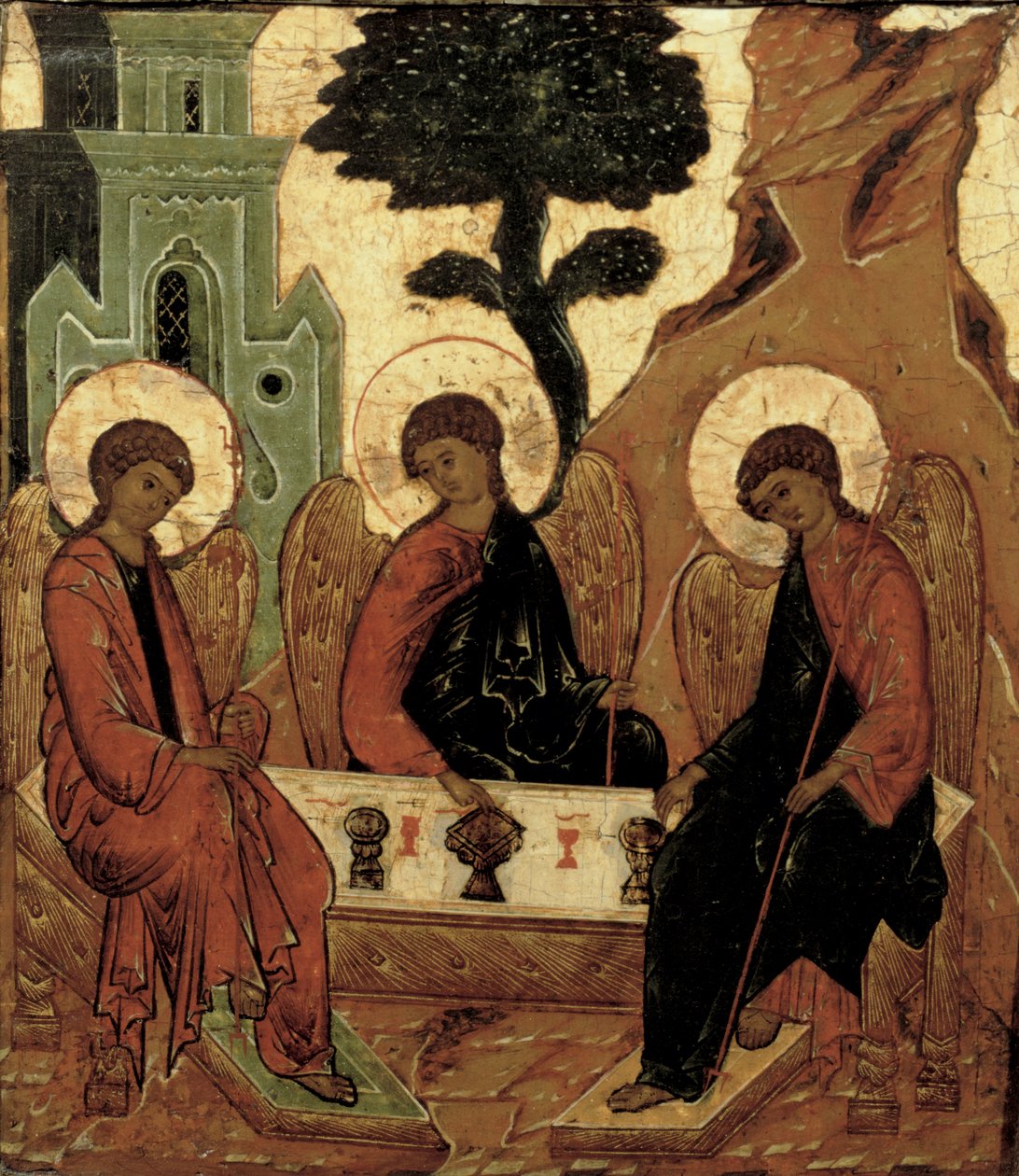 Eski Ahit Trinity, 16. yüzyıl simgesi by Russian School