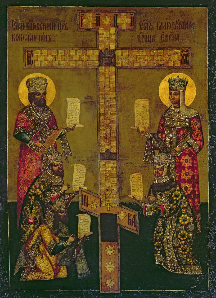 Aziz Konstantin ve Aziz Helena (panel) by Russian School