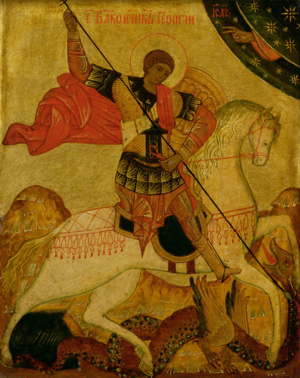 Aziz George Ejderhayı Öldürüyor (panelde öfke) by Russian School