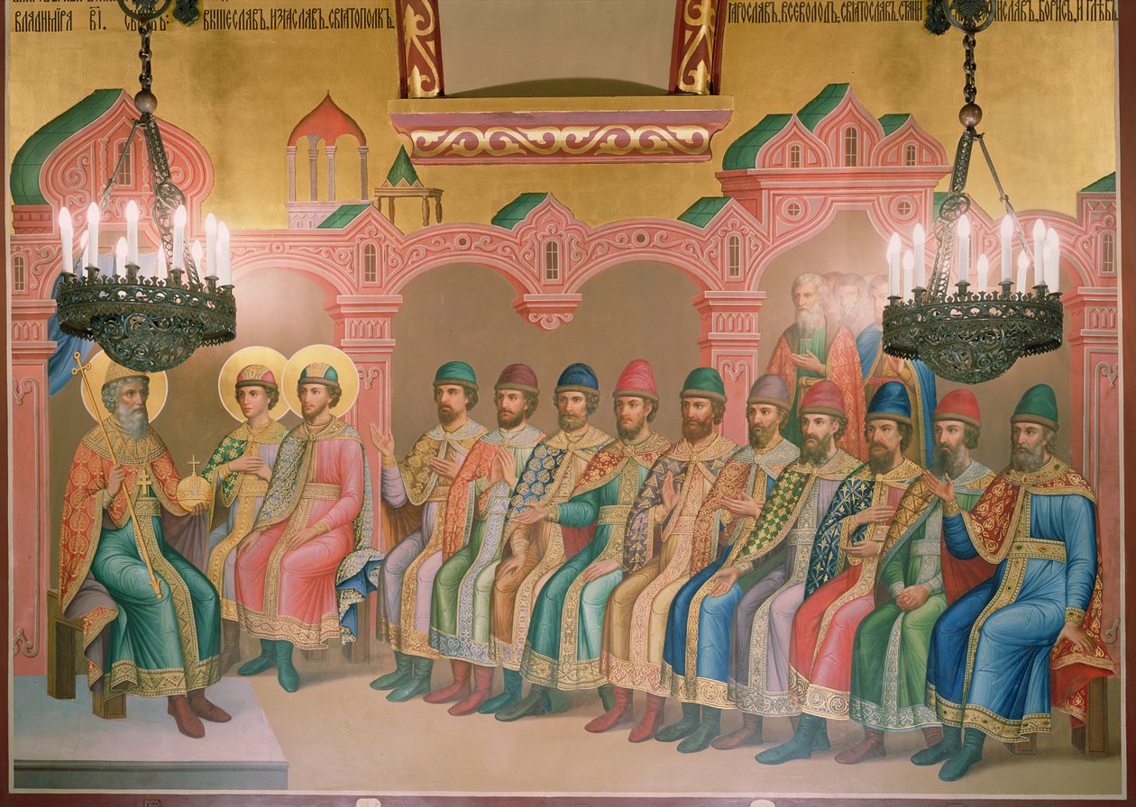 Aziz Vladimir, Kiev Büyük Dükü ve Oğulları, Palekh ustalarının Yönlü Oda