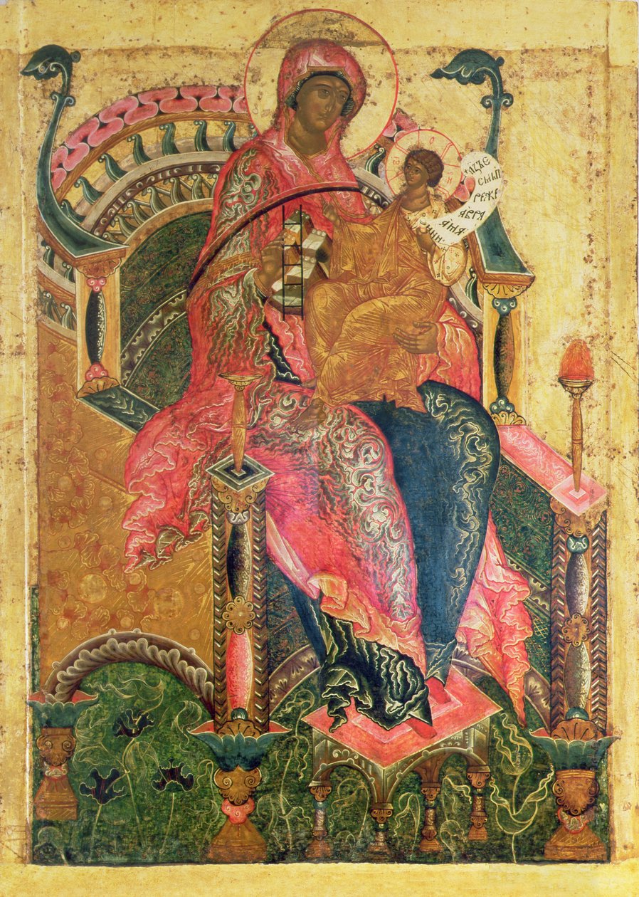 Bakire ve Çocuk, Moskova Okulu (panelde öfke) by Russian School