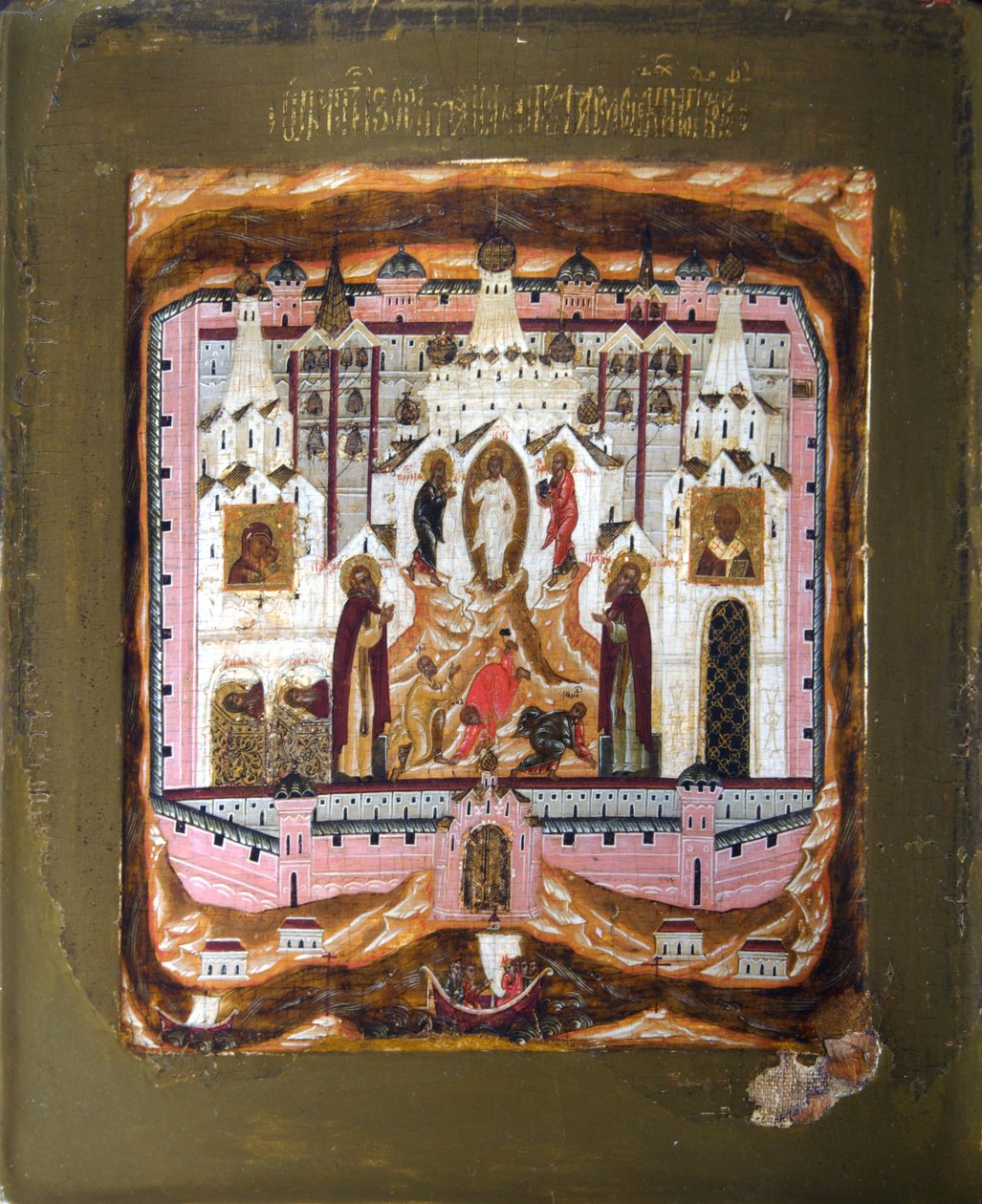 Solovki Azizleri Zosima ve Savvatiy, 17. yüzyılın başlarında. by Russian icon.