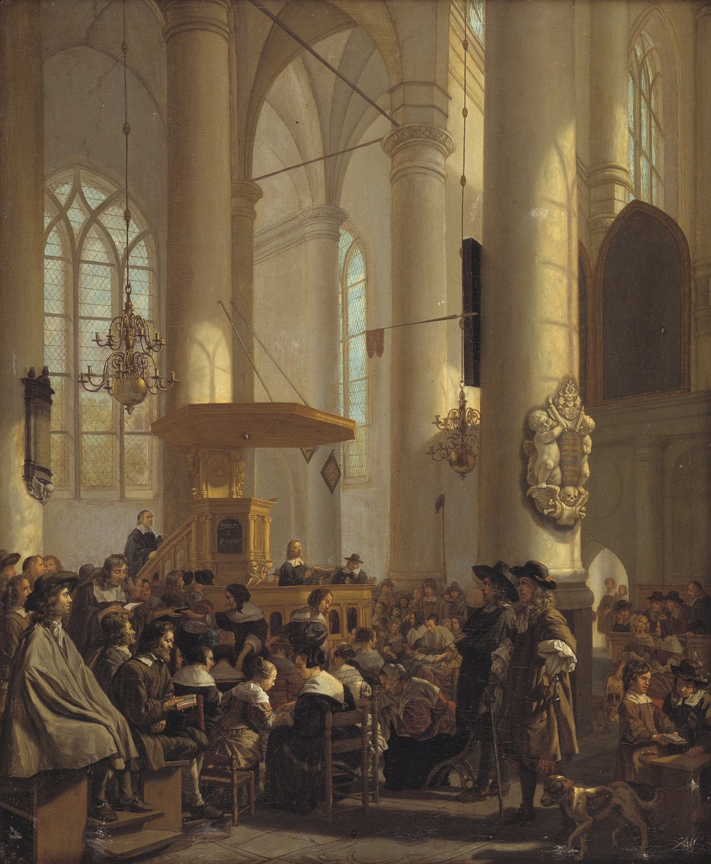 Hollandalı bir kilisenin içi by Rutger van Langevelt