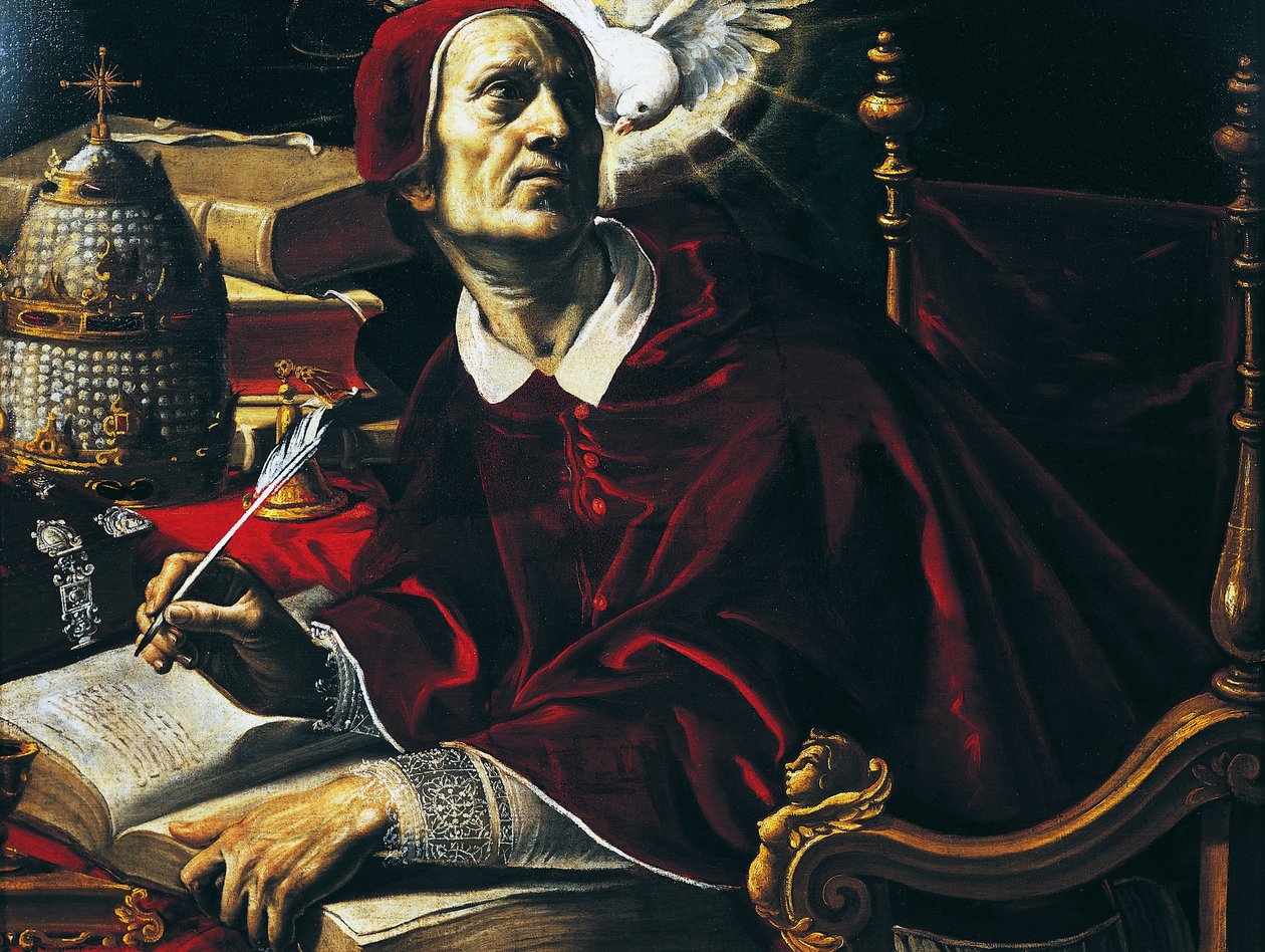 Saint Gregory Great, painting by Rutilio Manetti (1571-1639), oil on canvas, 67x89 cm, Italy by Rutilio Manetti