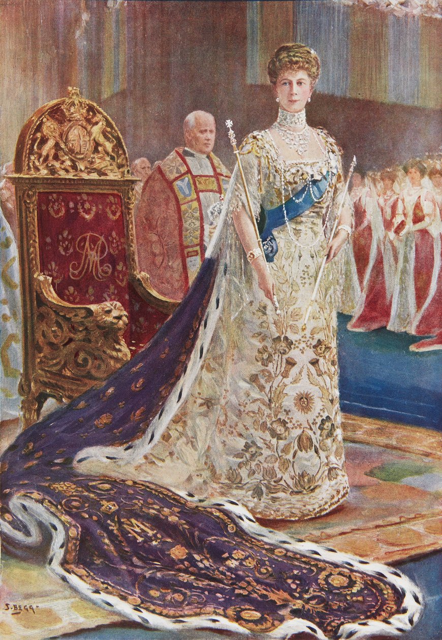 Kraliçe Mary taç giyme cübbelerinde by S. Begg
