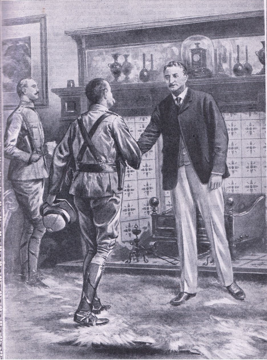 Kimberley Fransızlar tarafından rahatlatıldığında. General French ve Cecil Rhodes, Cassells Romance of Famous Lives, c.1940