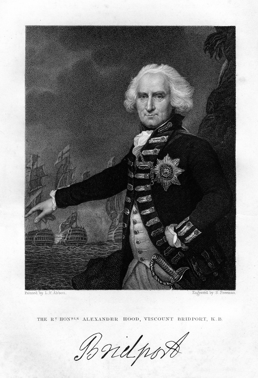 Amiral Alexander Hood 1726-1814, 1. Vikont Bridport, 1837. by S. Freeman