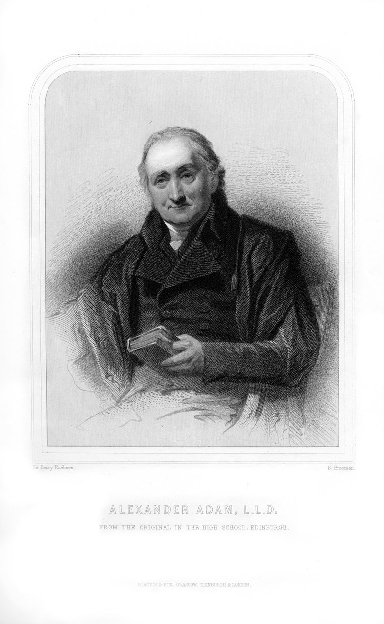 Alexander Adam, İskoç öğretmen ve Roma antikaları üzerine yazar, 1870. by S. Freeman