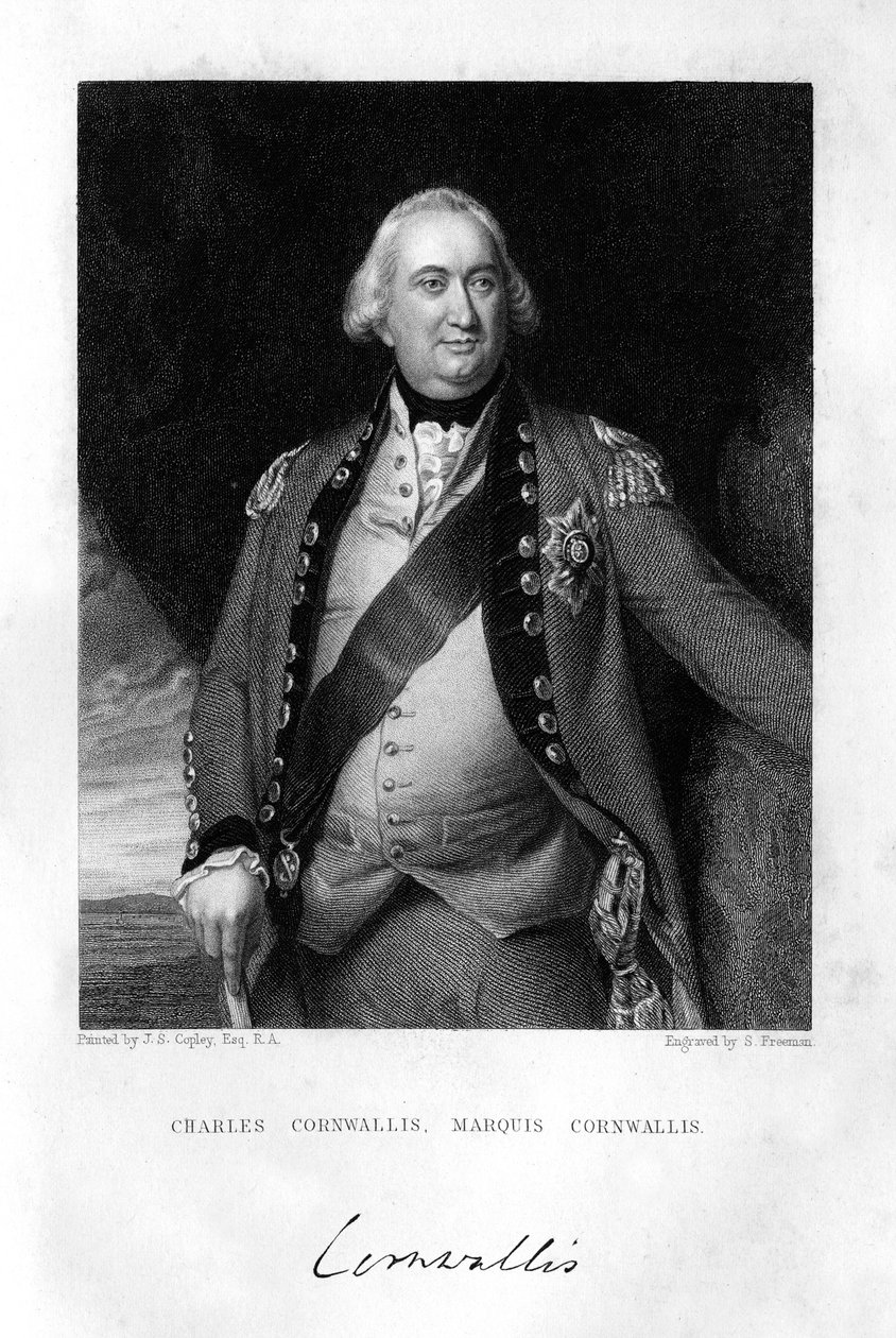 Charles Cornwallis 1738-1805, 1. Marki Cornwallis, 1839. by S. Freeman