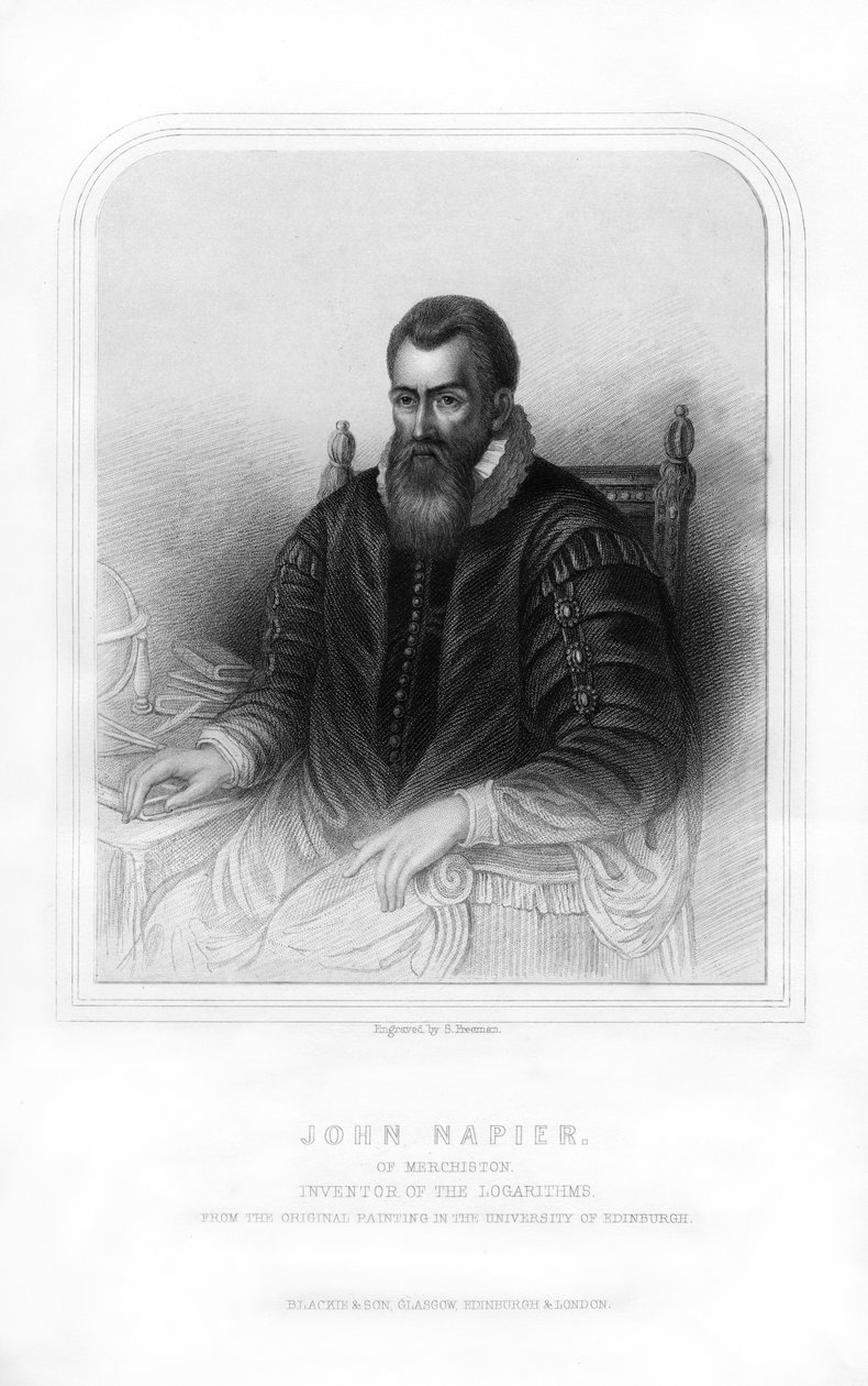 John Napier, İskoç matematikçi, fizikçi, astronom ve astrolog, 1870. by S. Freeman
